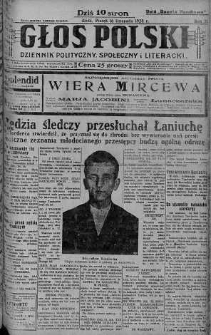 Głos Polski : dziennik polityczny, społeczny i literacki 16 listopad 1928 nr 318