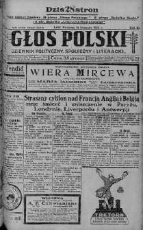 Głos Polski : dziennik polityczny, społeczny i literacki 18 listopad 1928 nr 320
