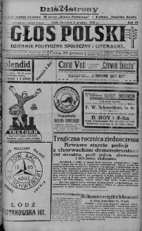 Głos Polski : dziennik polityczny, społeczny i literacki 2 grudzień 1928 nr 334
