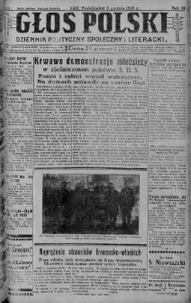 Głos Polski : dziennik polityczny, społeczny i literacki 3 grudzień 1928 nr 335