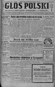 Głos Polski : dziennik polityczny, społeczny i literacki 10 grudzień 1928 nr 341