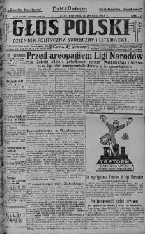 Głos Polski : dziennik polityczny, społeczny i literacki 13 grudzień 1928 nr 344
