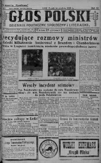 Głos Polski : dziennik polityczny, społeczny i literacki 14 grudzień 1928 nr 345