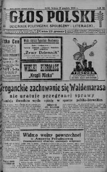 Głos Polski : dziennik polityczny, społeczny i literacki 15 grudzień 1928 nr 346