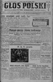 Głos Polski : dziennik polityczny, społeczny i literacki 19 grudzień 1928 nr 350