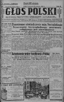 Głos Polski : dziennik polityczny, społeczny i literacki 20 grudzień 1928 nr 351