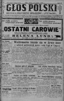 Głos Polski : dziennik polityczny, społeczny i literacki 22 grudzień 1928 nr 353