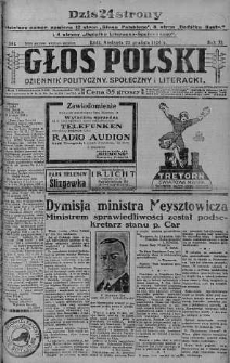 Głos Polski : dziennik polityczny, społeczny i literacki 23 grudzień 1928 nr 354