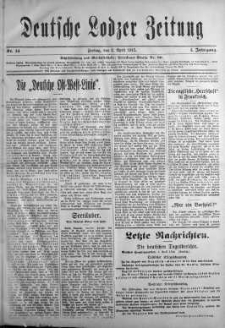 Deutsche Lodzer Zeitung 2 kwiecień 1915 nr 54