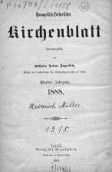 Evangelisch-Lutherisches Kirchenblatt 3 styczeń 1888 nr 1