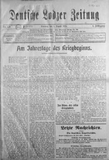 Deutsche Lodzer Zeitung 1 sierpień 1915 nr 173