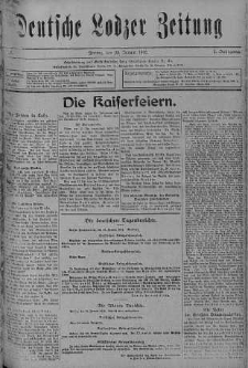 Deutsche Lodzer Zeitung 28 styczeń 1916 nr 27