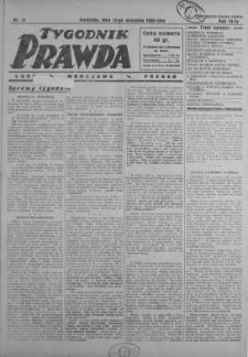 Tygodnik Prawda 14 wrzesień 1930 nr 37