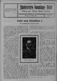 Illustriertes Sonntagsblatt: Beliage zur ,,Neuen Lodzer Zeitung" 6 maj 1923 nr 19