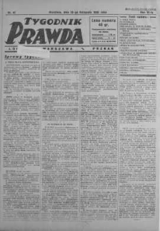 Tygodnik Prawda 23 listopad 1930 nr 47