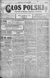 Głos Polski : dziennik polityczny, społeczny i literacki 11 styczeń 1919 nr 10