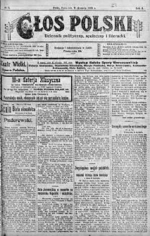 Głos Polski : dziennik polityczny, społeczny i literacki 9 styczeń 1919 nr 8