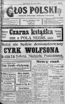 Głos Polski : dziennik polityczny, społeczny i literacki 18 styczeń 1919 nr 17