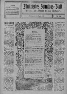 Illustriertes Sonntagsblatt: Beliage zur ,,Neuen Lodzer Zeitung" 19 sierpień 1923 nr 34
