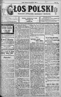 Głos Polski : dziennik polityczny, społeczny i literacki 22 styczeń 1919 nr 21