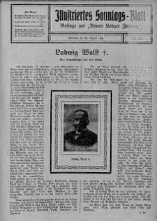 Illustriertes Sonntagsblatt: Beliage zur ,,Neuen Lodzer Zeitung" 26 sierpień 1923 nr 35