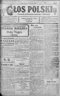 Głos Polski : dziennik polityczny, społeczny i literacki 25 styczeń 1919 nr 24