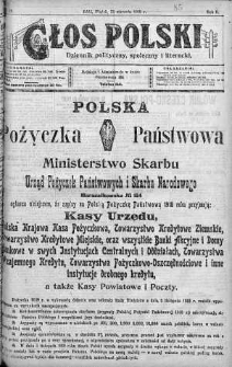 Głos Polski : dziennik polityczny, społeczny i literacki 31 styczeń 1919 nr 30
