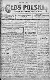 Głos Polski : dziennik polityczny, społeczny i literacki 1 luty 1919 nr 31