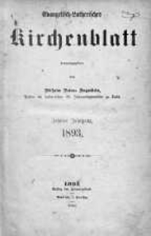 Evangelisch-Lutherisches Kirchenblatt 3 styczeń 1893 nr 1