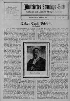 Illustriertes Sonntagsblatt: Beliage zur ,,Neuen Lodzer Zeitung" 16 wrzesień 1923 nr 38