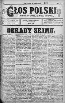Głos Polski : dziennik polityczny, społeczny i literacki 11 luty 1919 nr 41