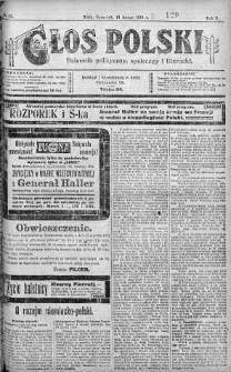 Głos Polski : dziennik polityczny, społeczny i literacki 13 luty 1919 nr 43
