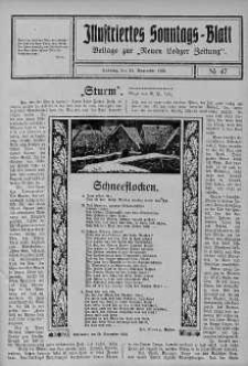 Illustriertes Sonntagsblatt: Beliage zur ,,Neuen Lodzer Zeitung" 25 listopad 1923 nr 47