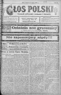 Głos Polski : dziennik polityczny, społeczny i literacki 2 marzec 1919 nr 60