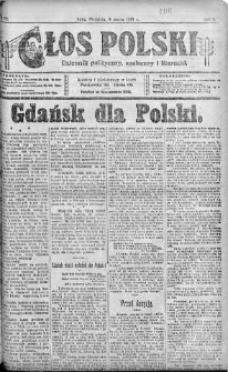 Głos Polski : dziennik polityczny, społeczny i literacki 9 marzec 1919 nr 67