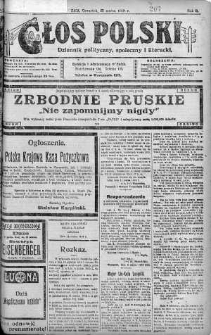 Głos Polski : dziennik polityczny, społeczny i literacki 13 marzec 1919 nr 71