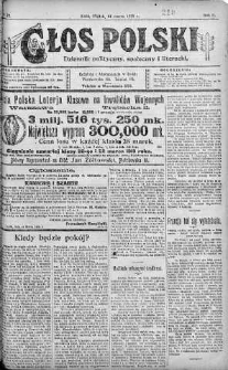 Głos Polski : dziennik polityczny, społeczny i literacki 14 marzec 1919 nr 72