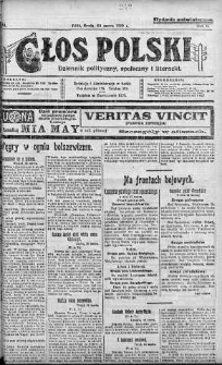 Głos Polski : dziennik polityczny, społeczny i literacki 26 marzec 1919 nr 84