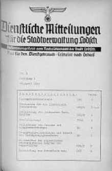 Dienstliche Mitteilungen die Stadtverwaltung Litzmannstadt 22 kwiecień 1940 nr 6
