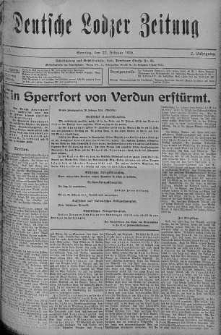 Deutsche Lodzer Zeitung 27 luty 1916 nr 57