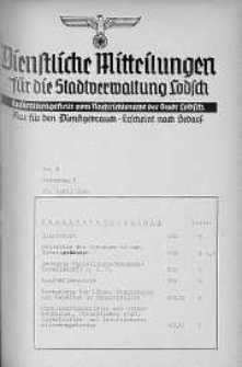 Dienstliche Mitteilungen die Stadtverwaltung Litzmannstadt 29 kwiecień 1940 nr 8