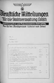 Dienstliche Mitteilungen die Stadtverwaltung Litzmannstadt 7 maj 1940 nr 9