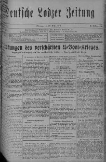 Deutsche Lodzer Zeitung 27 marzec 1916 nr 86