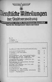 Dienstliche Mitteilungen die Stadtverwaltung Litzmannstadt 12 lipiec 1940 nr 21