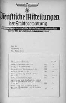 Dienstliche Mitteilungen die Stadtverwaltung Litzmannstadt 31 lipiec 1940 nr 25