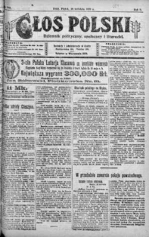 Głos Polski : dziennik polityczny, społeczny i literacki 18 kwiecień 1919 nr 107