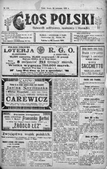 Głos Polski : dziennik polityczny, społeczny i literacki 23 kwiecień 1919 nr 110