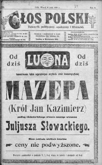 Głos Polski : dziennik polityczny, społeczny i literacki 6 maj 1919 nr 123