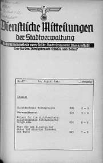 Dienstliche Mitteilungen die Stadtverwaltung Litzmannstadt 10 sierpień 1940 nr 27