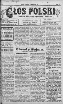 Głos Polski : dziennik polityczny, społeczny i literacki 11 maj 1919 nr 128